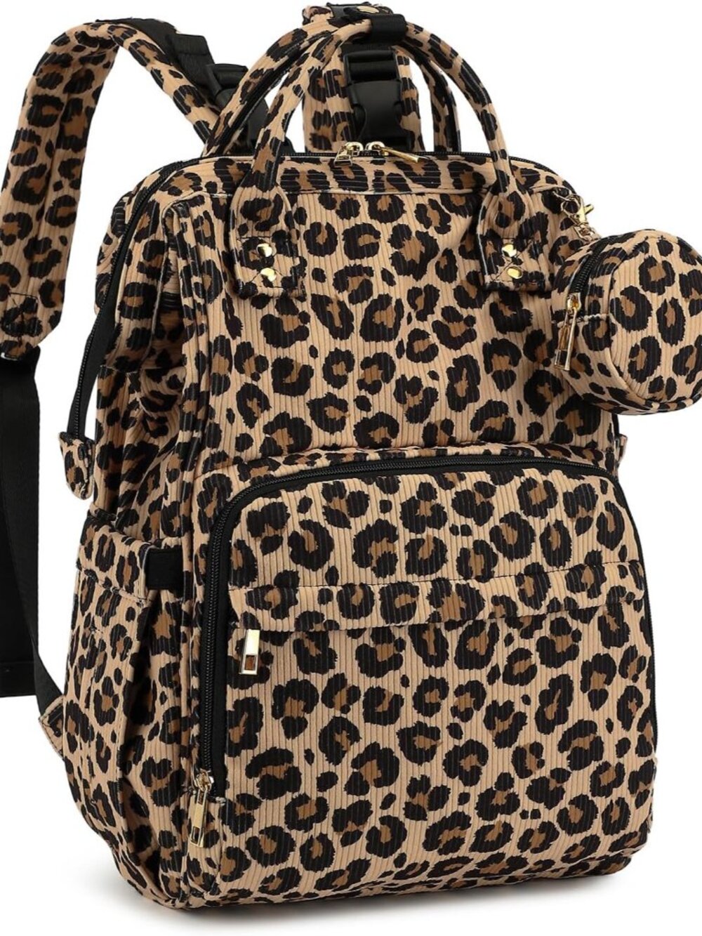 Corduroy Diaper Bag Backpack, Large Capacity Multifunction Baby Diaper Bags for